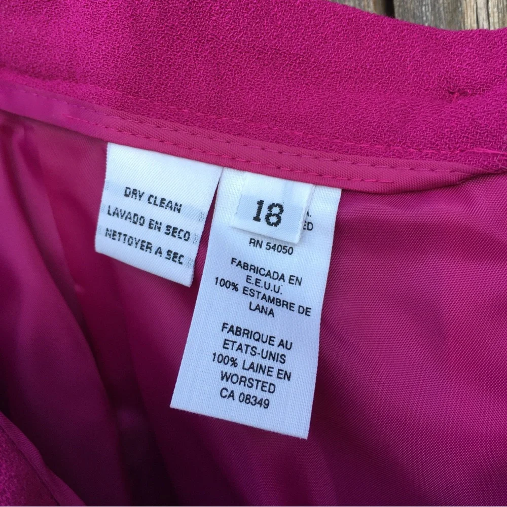 Christian Dior Vintage Jacket Skirt Suit Wool Pink 18